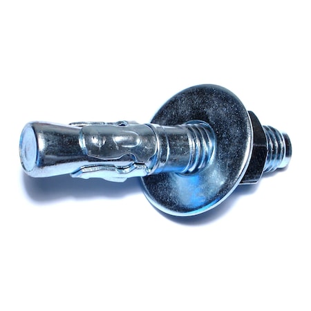 Midwest Fastener Wedge Anchor, 3/4" Dia., 4-1/4" L, Steel Zinc Plated, 10 PK 06748